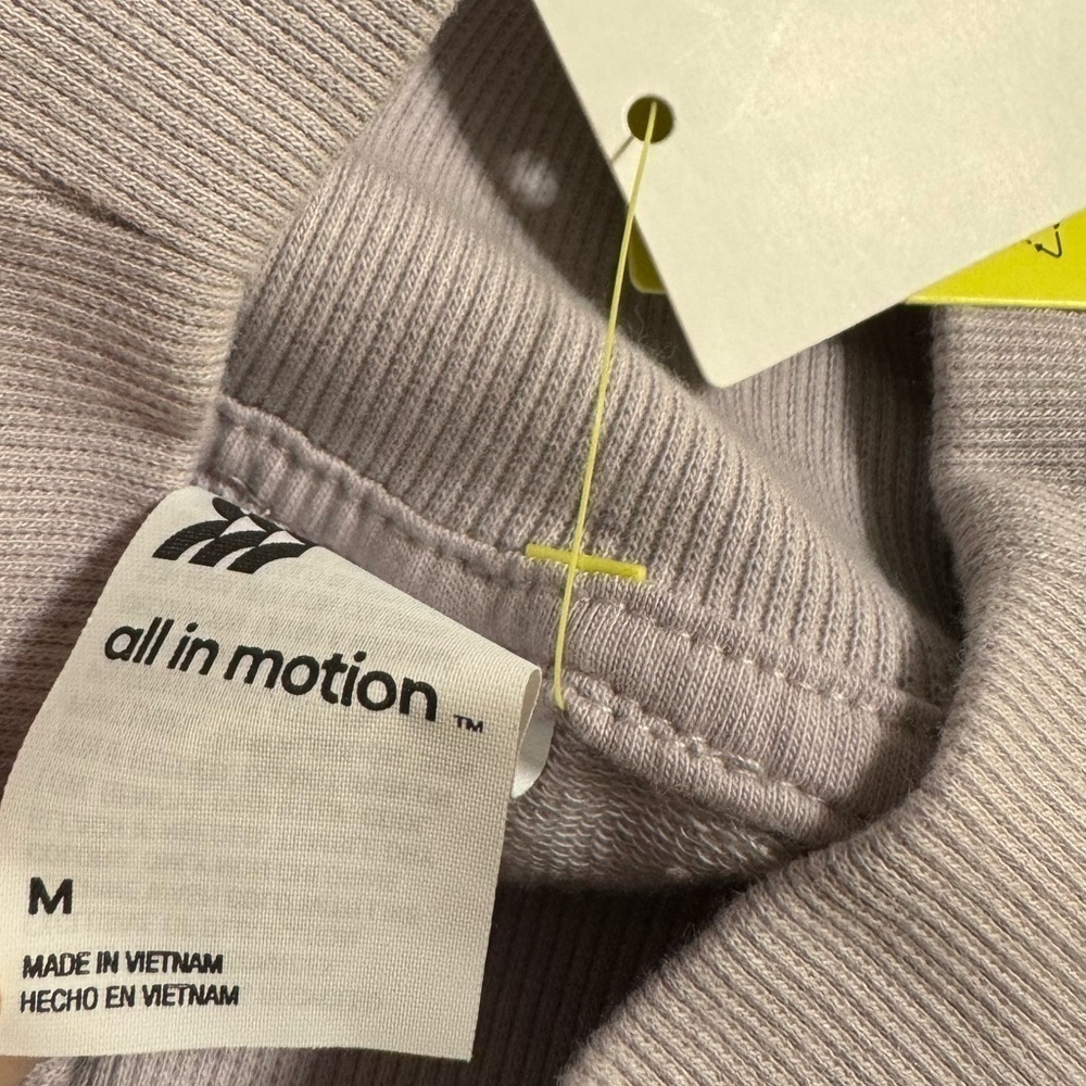 All In Motion French Terry Sweatshirt Lilac Purple Thumb Hole Women Size M - Picture 9 of 16